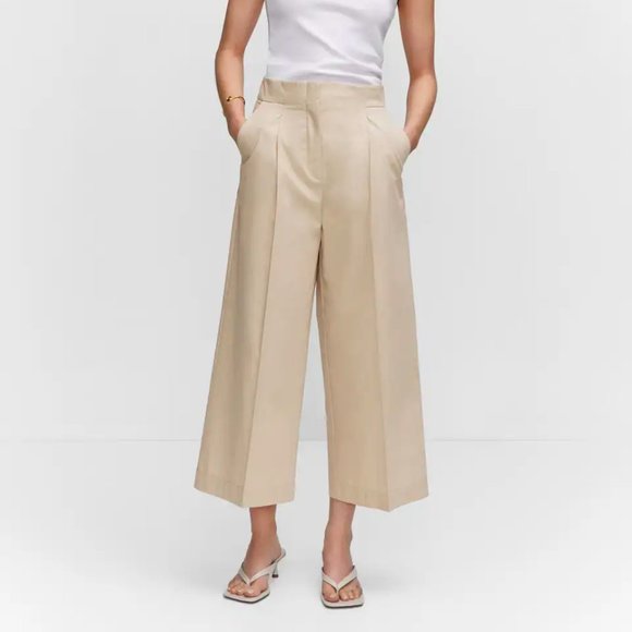 NWT MANGO Cotton Culottes Cropped Trousers Sizes 2 and 4 - Picture 2 of 10